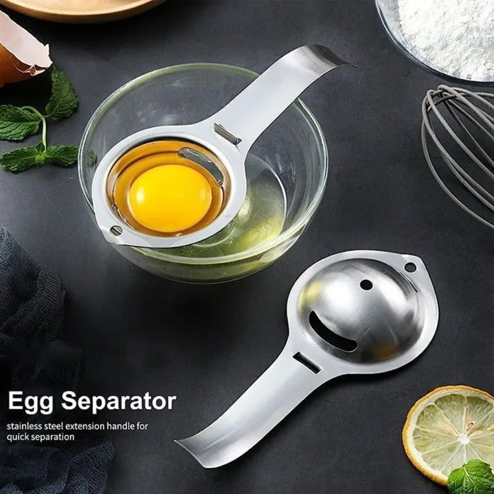 2‎ Pcs Stainless Steel Egg Separator Egg White Yolk Filter Sieve Kitchen Gadget